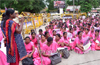 Mangaluru : ASHA workers protest demanding pay hike